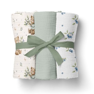 PIELUSZKI MUŚLINOWE 70x70cm 3pack. ZIELONY  / op. zb. 40 szt
