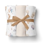 PIELUSZKI MUŚLINOWE 70x70cm 3pack. BEŻ / op. zb. 40 szt 3008